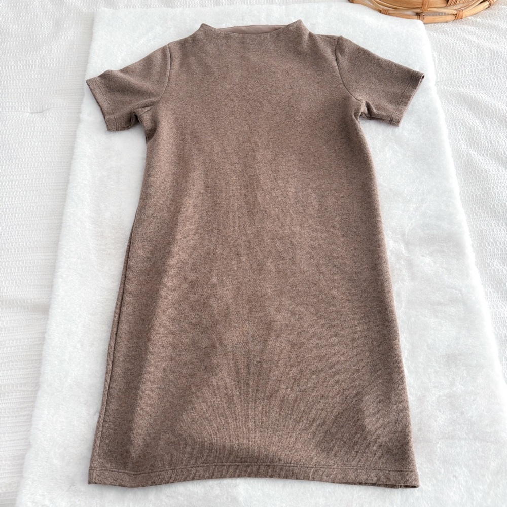 Arc’teryx Laina Dress Jute Heather Cream Short Sleeve Mock Neck Brown - Picture 5 of 10